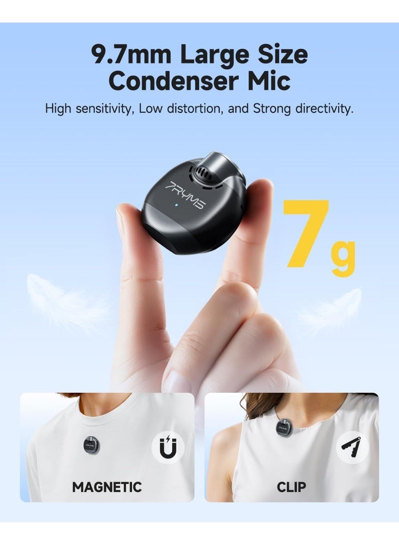 7RYMS WA2 Voice Amplifier with Wireless Lavalier Microphone for Teachers, Portable Speaker Clip-On Mic- Noise Canceling, 164ft Range, 23H Working, Lapel Amplifier for Teaching, Speech, Guide(Black) - Image 5